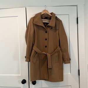 Burberry Brit Camel Wool Coat. Size 14